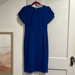Royal blue Calvin Klein petal sleeve dress